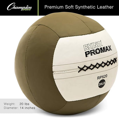 Champion Sports RPX16 Rhino Promax Slam Balls, 16 lb, Soft Shell with Non-Slip Grip, Medicine Wall