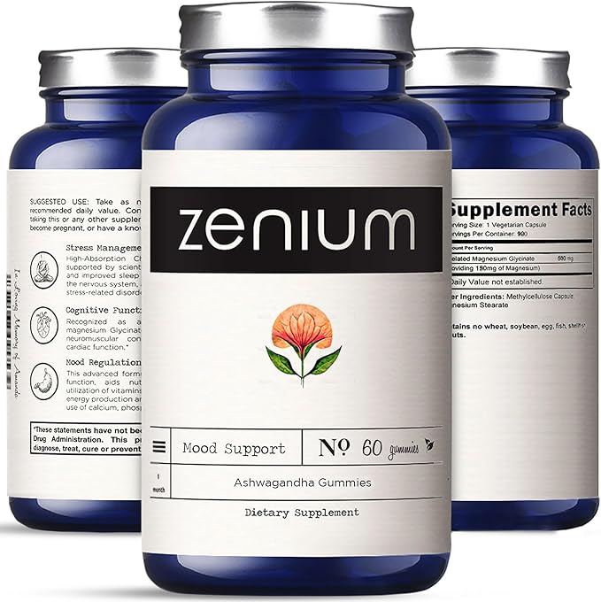 Zenium - Ashwagandha Gummies 1500 MGS per Serving | 60 Count | Mango Flavored | Calm The Mind &
