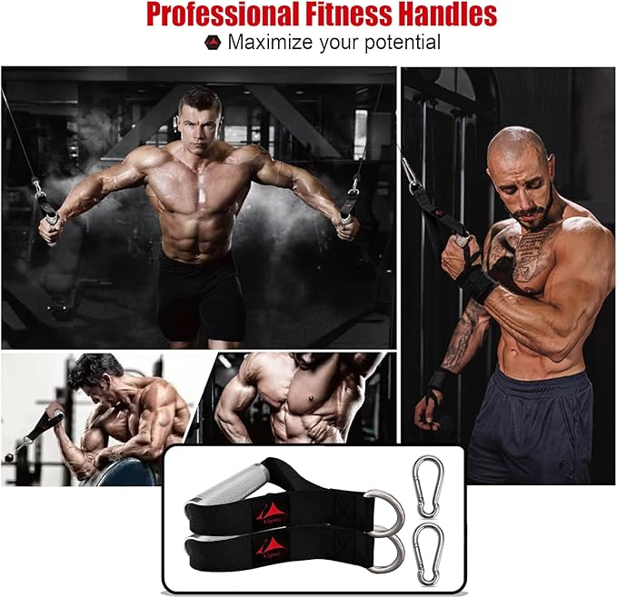 Heavy Duty Metal Workout Handles，Replacement Grip Attachments for Cable Machines, Resistance Bands