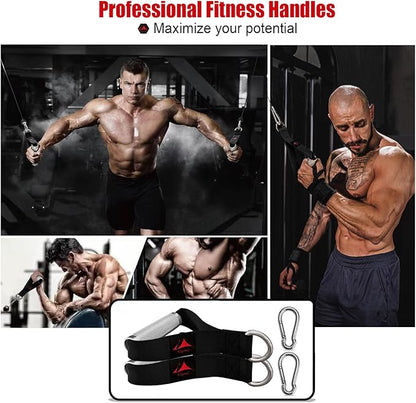 Heavy Duty Metal Workout Handles，Replacement Grip Attachments for Cable Machines, Resistance Bands