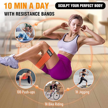 Fabric Resistance Bands for Working Out - Exercise Bands for Women and Men, Booty Bands for Legs