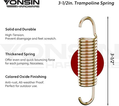 Trampoline Springs Heavy Duty with Swivel & Straight Hooks, Stainless Steel Trampoline Accessories