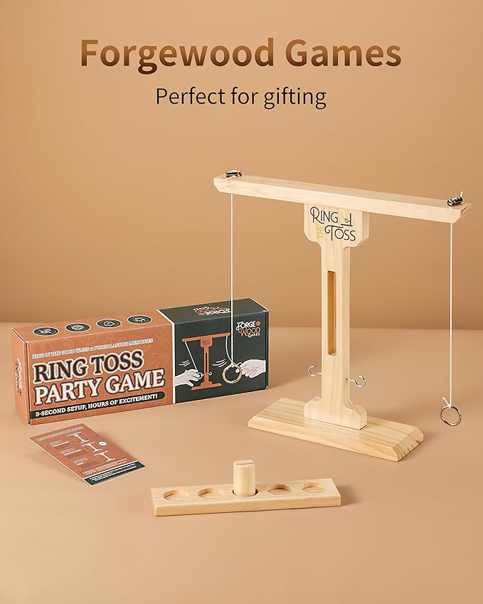 Ring Toss Game for Adults, 3-Second Instant Assembly Hook and Ring Game with Sturdy Structure, XL