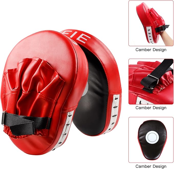 SEISSO Boxing Kick Pads Punching Mitts Curved,Kids Boxing Gloves,Leather Material Art Karate Pad