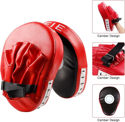 SEISSO Boxing Kick Pads Punching Mitts Curved,Kids Boxing Gloves,Leather Material Art Karate Pad