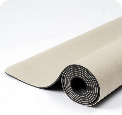 4mm Cushioned Exercise Mat for Yoga & Pilates - Anti Slip, Polyurethane with Suede Top & Carrying