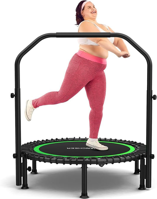 Bungee Rebounder Trampoline,ANCHEER 40" Foldable Fitness Trampoline with 4-Level Adjustable