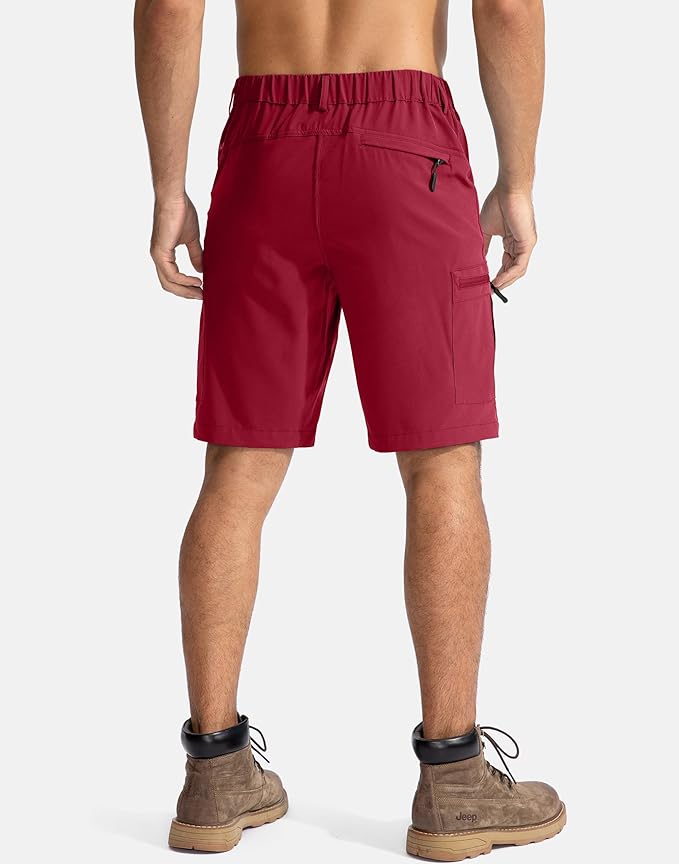Pudolla Men's Hiking Cargo Shorts 9" Lightweight Outdoor Work Shorts for Men Travel Golf Camping