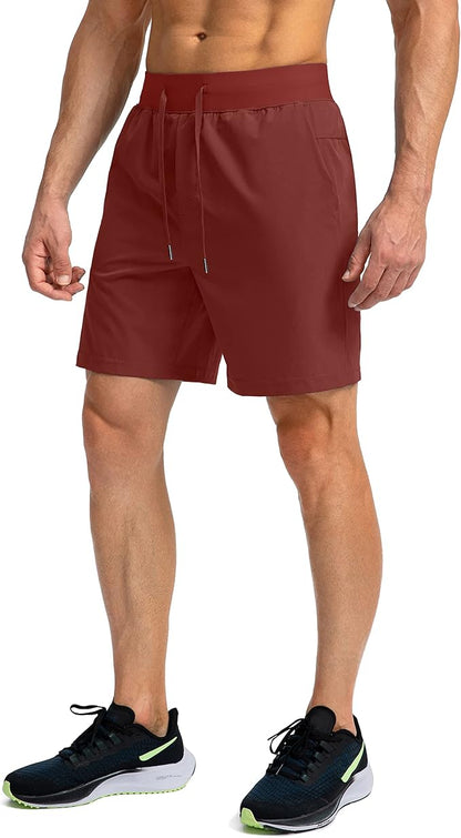 Men's Running Shorts with Zipper Pockets 9 Inch/ 7 Inch / 5 Inch Lightweight Quick Dry Gym Workout