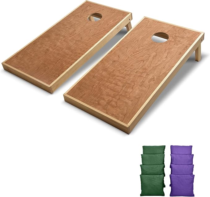 GoSports 4 ft x 2 ft Commercial Grade Cornhole Boards Set - Natural Wood Cornhole Boards, Choose