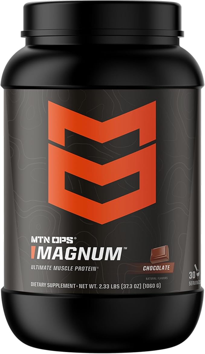 MTN OPS Magnum Chocolate Protein Powder, 23g of Whey Isolate Protein & Milk Protein with BCAAs