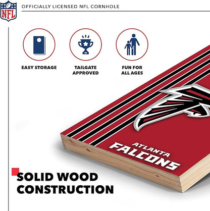 NFL 2' x 3' Solid Wood Cornhole Set with Direct Print HD Team Graphics – Great Gift for Any