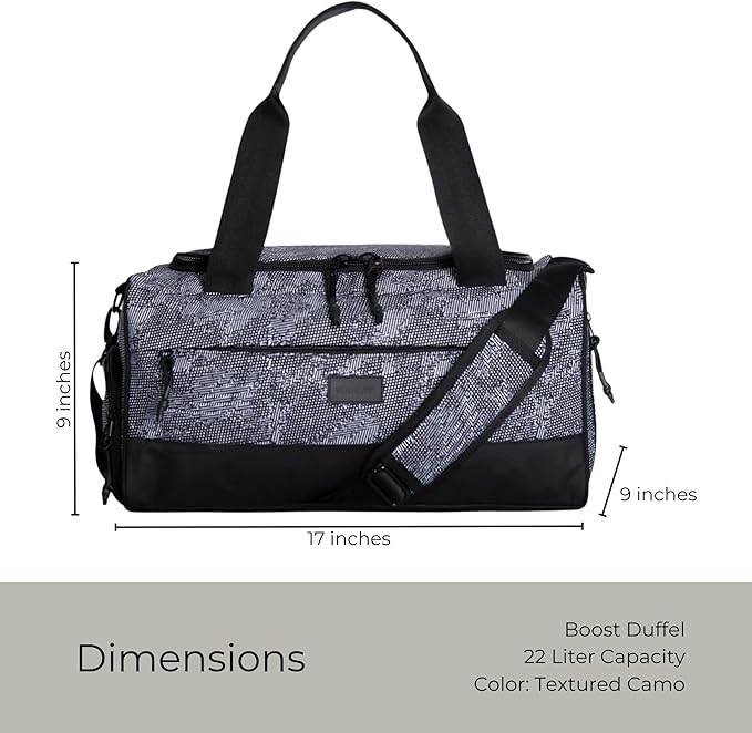 Vooray 22L Boost Duffle Bag – Small Gym Bag for Men and Women, Lightweight Travel Duffel with Shoe