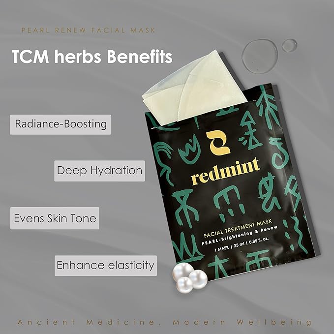 Redmint Renew Face Mask with Pearl & Vitamin C for Skin Radiance & Soften| Rooted In Ancient TCM