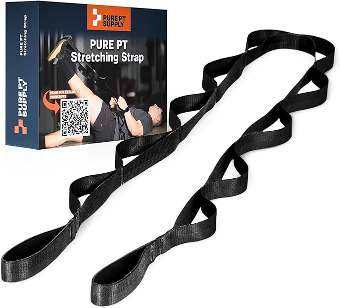 Pure PT Stretching Strap – Physical Therapist-Approved yoga straps for stretching | Premium Stretch