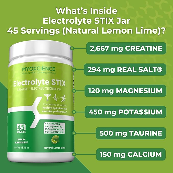 MYOXCIENCE Electrolyte STIX | Creatine Electrolyte Powder | Recovery from Exercise & Muscle