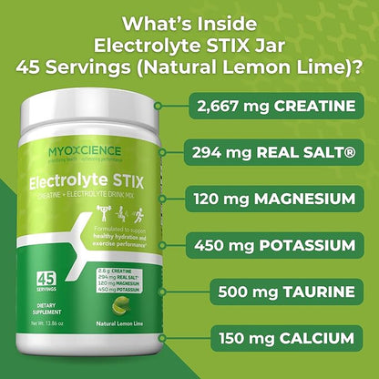 MYOXCIENCE Electrolyte STIX | Creatine Electrolyte Powder | Recovery from Exercise & Muscle