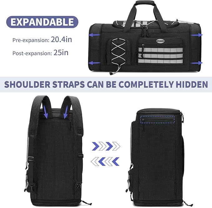 Bosstin Gym Bag for Men & Women,45L Travel Duffle Sports Duffel Bag Gym Weekender Overnight