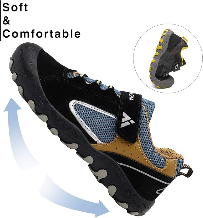 Mishansha Kids Hiking Boots Toddler Girls Boys Hiking Shoes Water-Resistant Anti-Collision Non-Slip