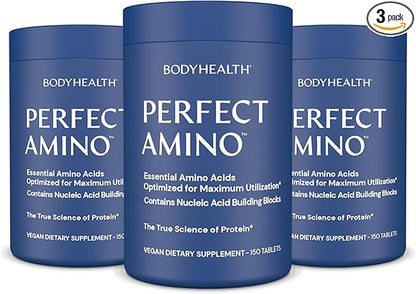 BodyHealth PerfectAmino Tablets, (3-Pack) Essential Amino Acid with BCAAs + Lysine, Phenylalanine