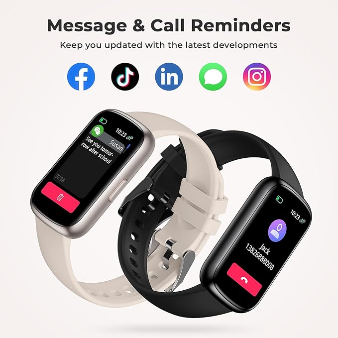Fitness Tracker for Women Men, Smart Watch Band with 24/7 Heart Rate Blood Oxygen Sleep Monitor