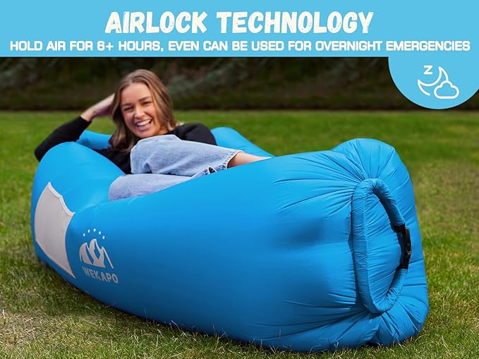 WEKAPO Inflatable Lounger with Pump-Effortless Setup, Ultra-Comfy & Lightweight -Perfect Blow up