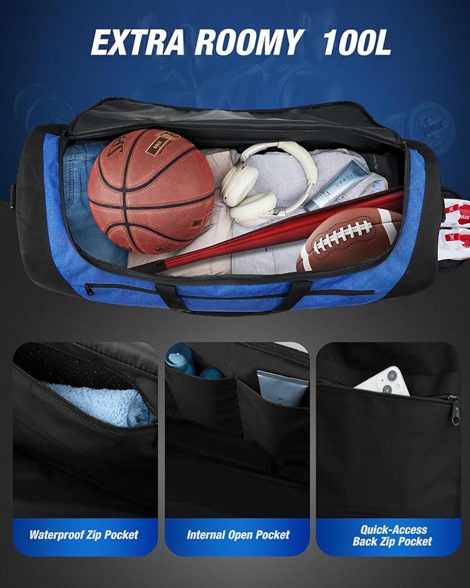 Gonex Gym Duffel Bag with Shoe Compartment Wet Pocket, Large Capacity Sports Duffle Bag for Men