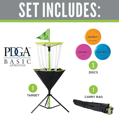 Franklin Sports Disc Golf Baskets - Portable Disc Golf Target with Chains Included - Disc Golf