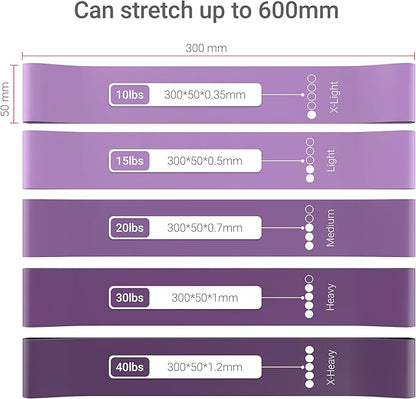 TechStone Resistance Bands Set for Men and Women, Pack of 5 Different Levels Elastic Band for Home
