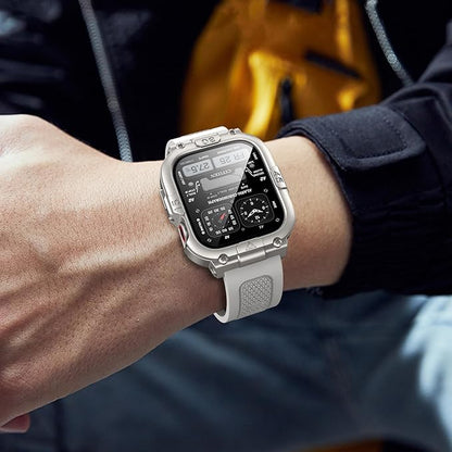 Dsytom Waterproof Case with Band Compatible for Apple Watch Band 45mm 44mm 41mm 40mm for Men