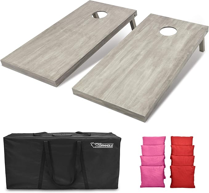 GoSports 4 ft x 2 ft Regulation Size Wooden Cornhole Boards Set - Includes Carrying Case and Bean