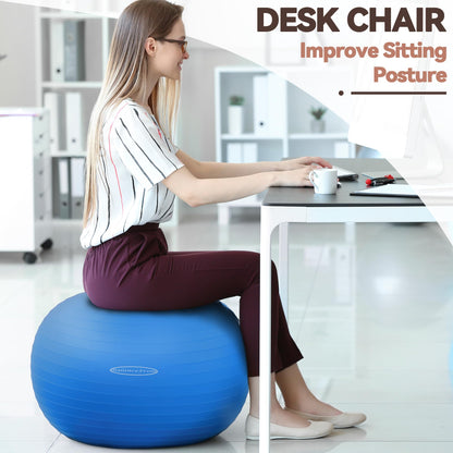 Fitvids Anti-Burst and Slip Resistant Exercise Ball Yoga Ball Fitness Ball Birthing Ball with Quick