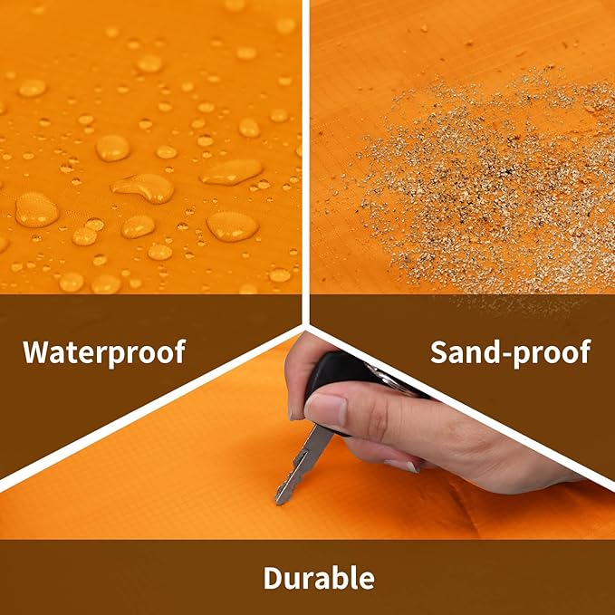 Frelaxy Pocket Picnic Blanket, Waterproof Sandproof Beach Mat, Compact Camping Tarp for Festivals