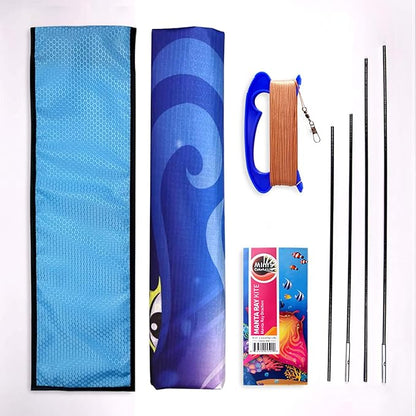 Mint's Colorful Life Devil Fish Kite for Kids and Adults，Easy to Fly Delta Kites Single Line Large
