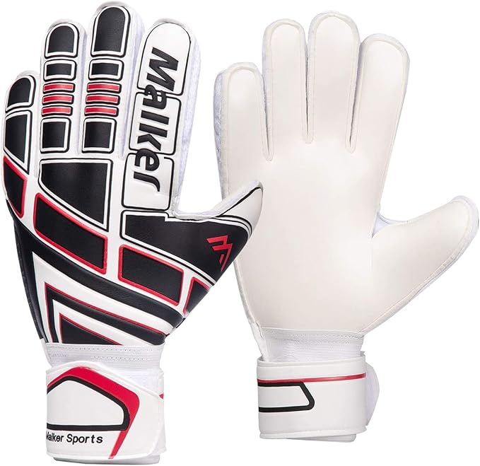 Malker Soccer Goalie Gloves Goalkeeper Gloves with Fingersave and Double Wrist Protection, Strong