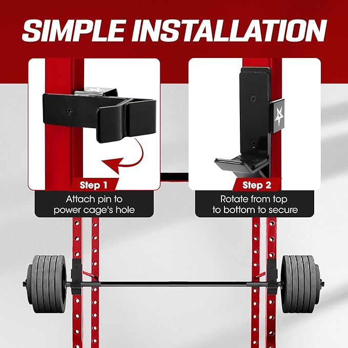 Yes4All Power Rack J-Hooks & Attachments ??Heavy Duty Barbell Holders Compatible with 2x2 & 3x3