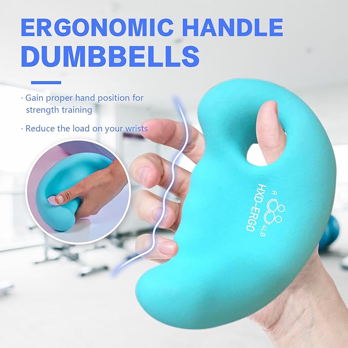 Ergonomic Dumbbells Weights Set-Hand Weights for Women at Home, Ear Dumbbells Weights for Pilates