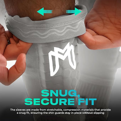 Mini Shin Guards Soccer – Built in Shin Pad Sleeves for Mens, Women, Teens - Small Shin Guards