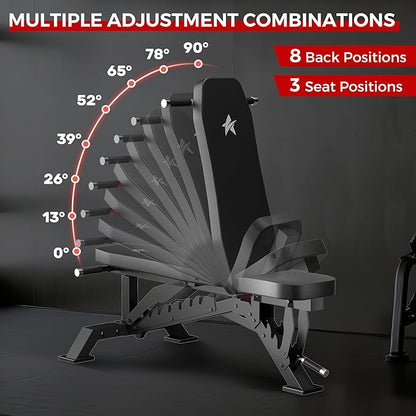 Weight Bench, Adjustable Workout Bench for Home Gym Full Body Workout, 1300LBS Weight Capacity