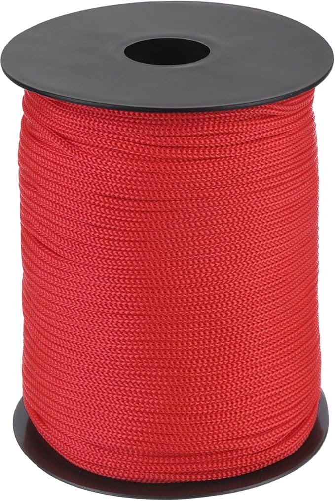 MECCANIXITY 1/8 Inch Polypropylene Rope Braided Ropes, 328ft Nylon Rope Hollow Utility Cord for