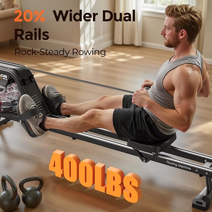 YOSUDA Magnetic/Water Rowing Machine for Home - Rower Machine Use with Bluetooth, App Supported