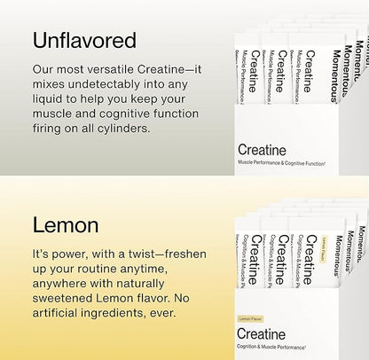 Momentous Creatine Lemon Monohydrate Powder - Creapure Creatine Powder - Supports Strength, Lean