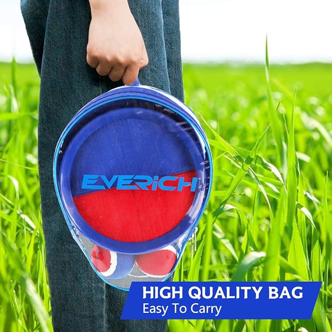 EVERICH Upgraded Toss and Catch Ball Game Set - Indoor and Outdoor Games for Kids 3-12, Beach Sand