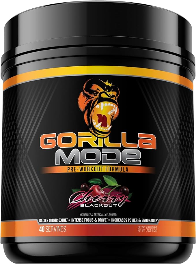 Gorilla Mind Pre Workout - Massive Pumps Laser Focus Energy Power - L-Citrulline, Creatine
