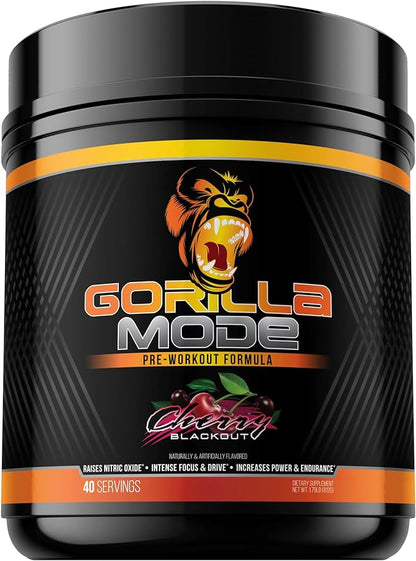 Gorilla Mind Pre Workout - Massive Pumps Laser Focus Energy Power - L-Citrulline, Creatine