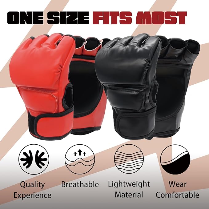 2 Pairs Boxing Gloves Kickboxing Gloves for Men Women Beginner Professional Shockproof Leather