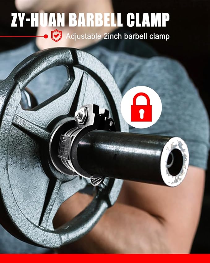 Olympic Barbell Clamps 2 inch Adjustable Barbell Clips Quick Release Pair of Locking Weight Clips