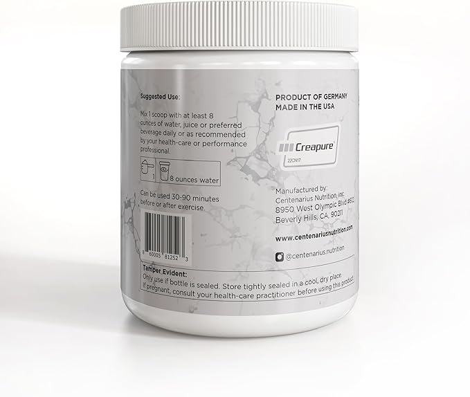 Centenarius Nutrition Creapure® Creatine Monohydrate Powder Supplement - Creatine for Women and Men