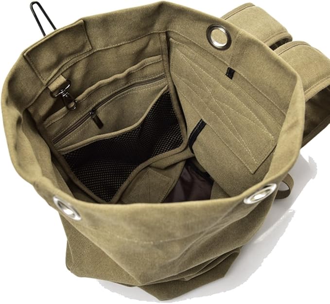 Large Capacity Travel Climbing Bag Tactical Military Duffel Bag Top Load Double Strap Canvas