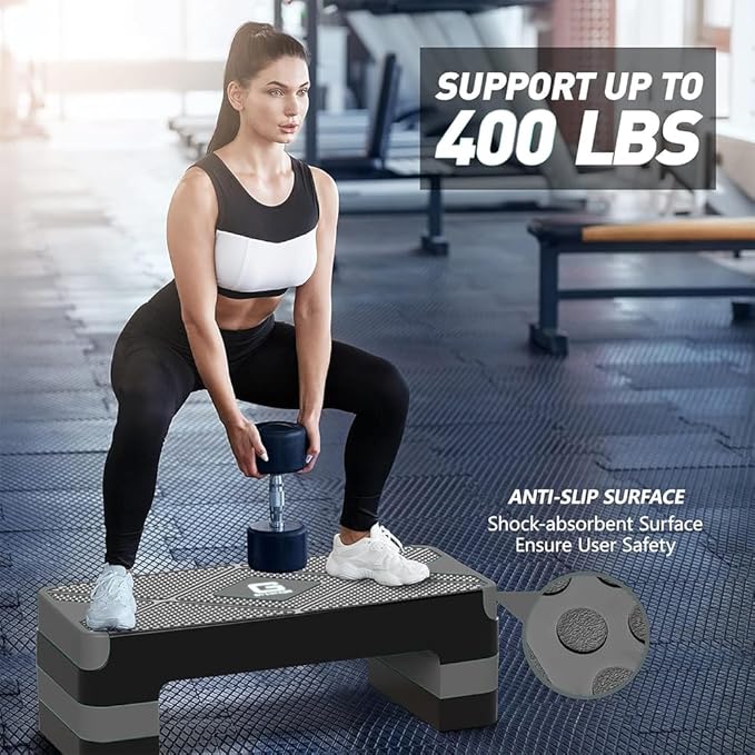 Aerobic Exercise Step, Adjustable Aerobic Stepper for Exercise, Workout Step Platform for Step Up